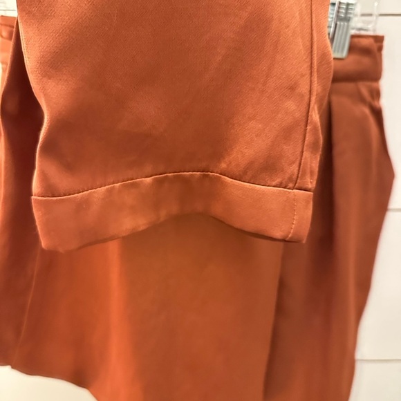 LBLC The Label Cathy woman rust satin elastic waist loose fit classic pant MED - Picture 6 of 14